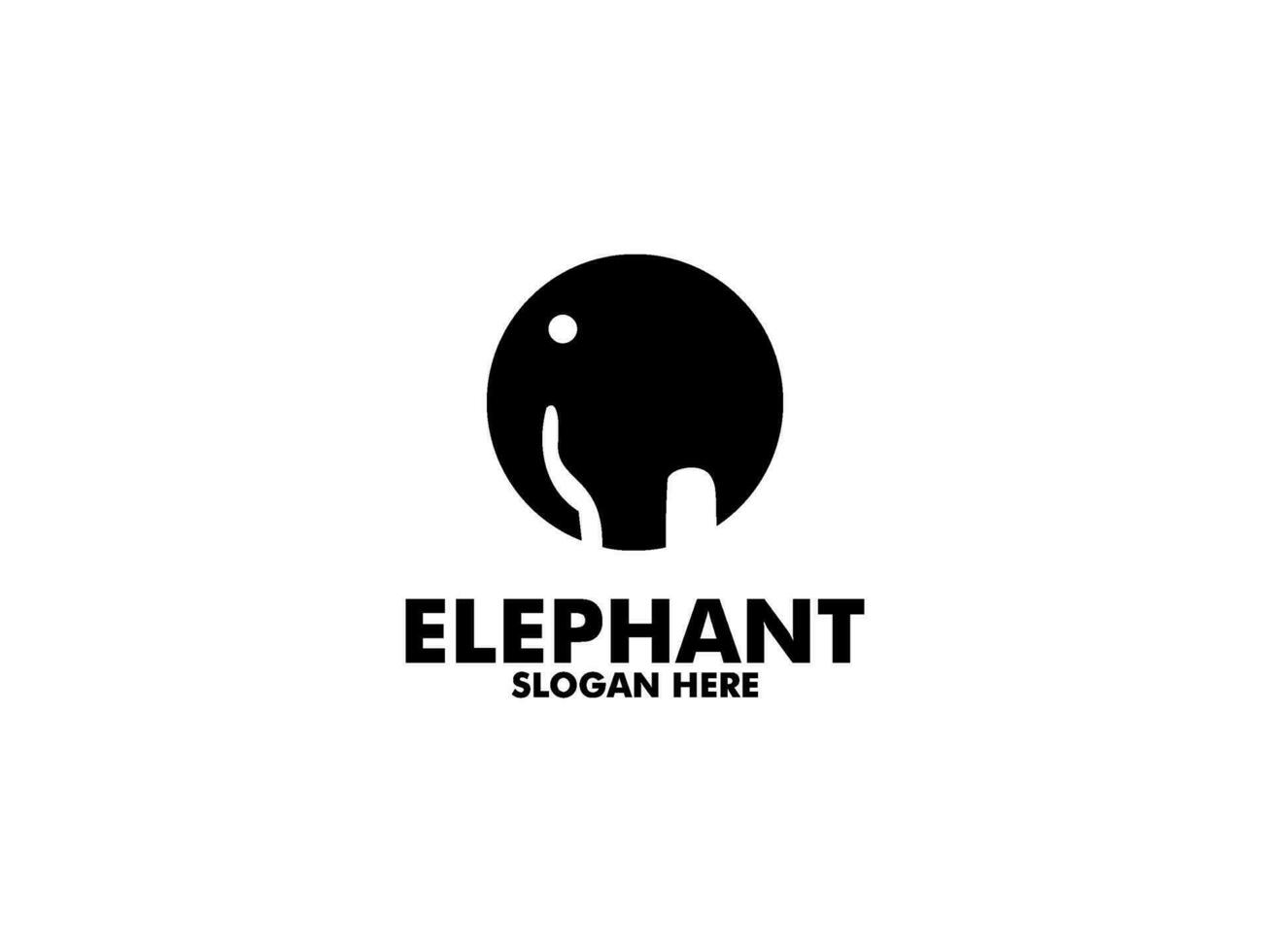 elefante circulo forma logo vector modelo