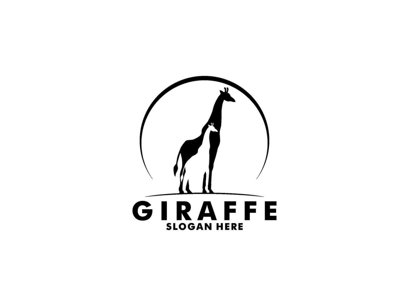 Giraffe logo vector, Giraffe silhouette logo design template vector