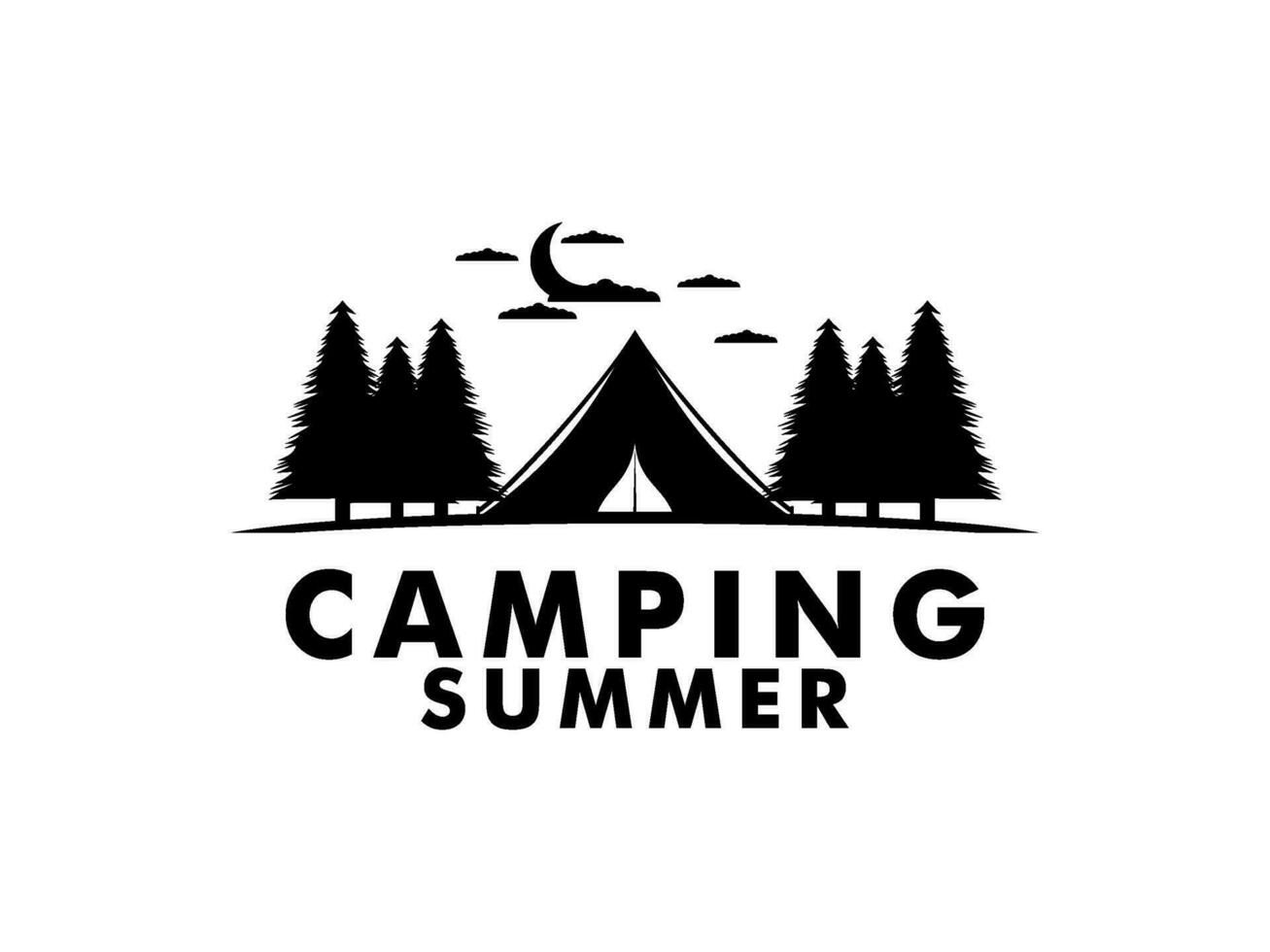 Camp Logo design, Tent Camping logo vector template