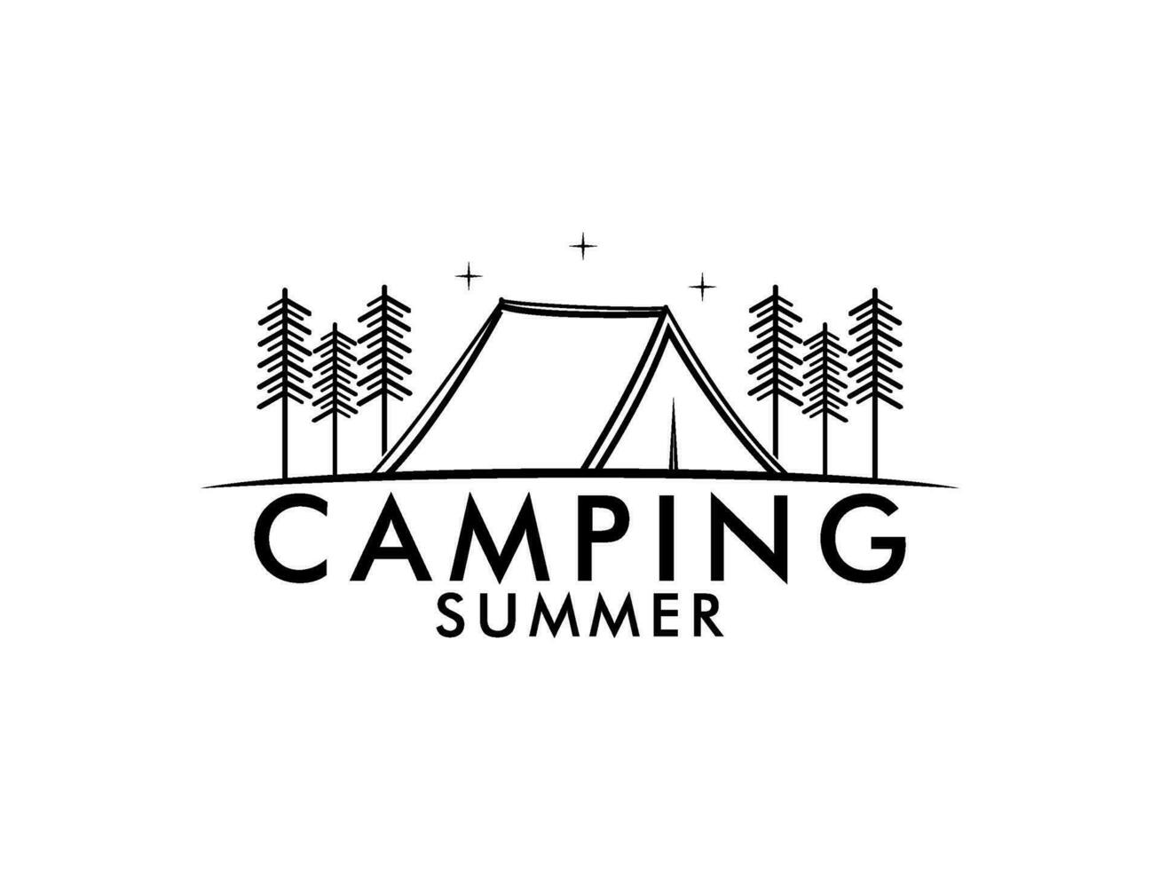 Camp Logo design, Tent Camping logo vector template