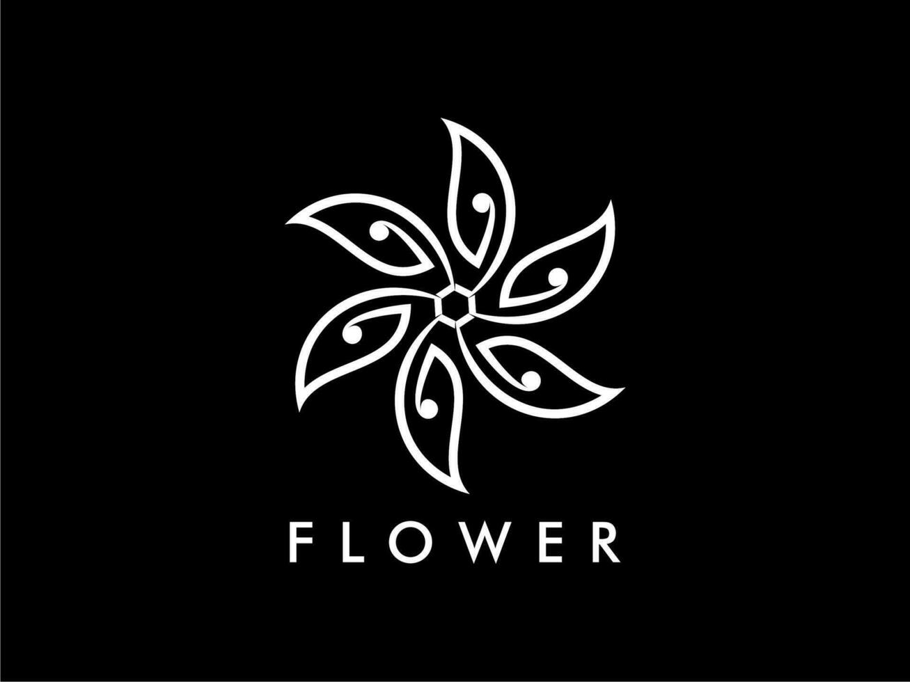 Abstract elegant flower logo icon vector design. Universal creative premium symbol