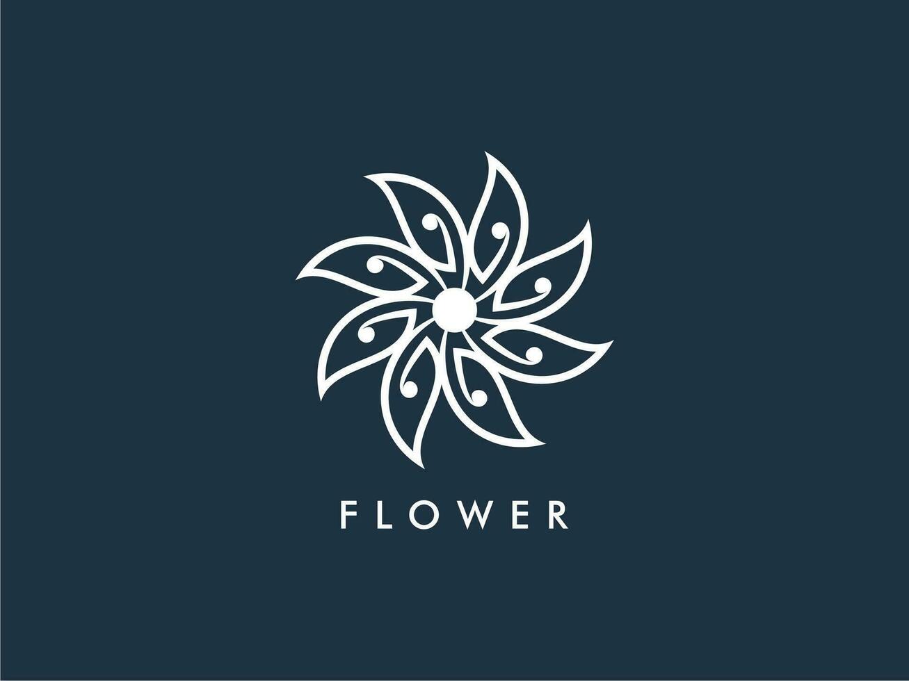 Abstract elegant flower logo icon vector design. Universal creative premium symbol