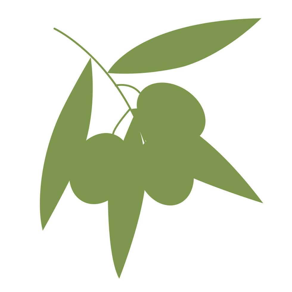 Olive branch. Simple icon  for your design. Vector illustration.