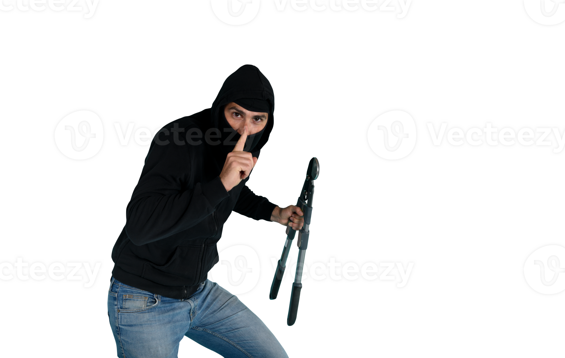 Thief with balaclava acts in silence to steal apartments with wire