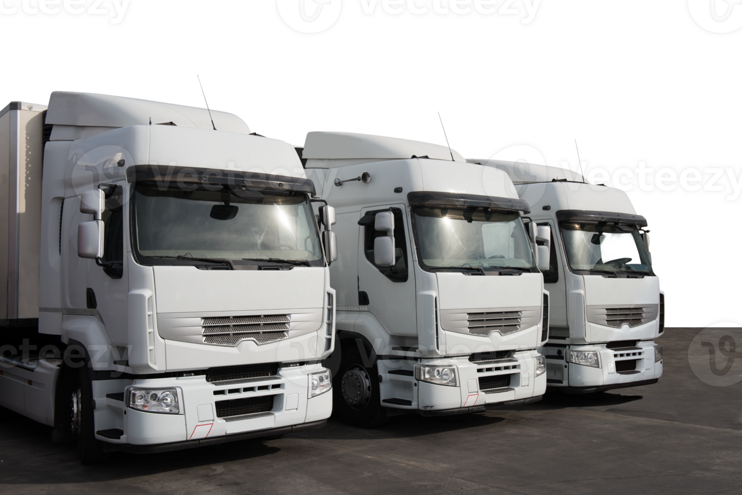 Isolated white truck ready to deliver packages png