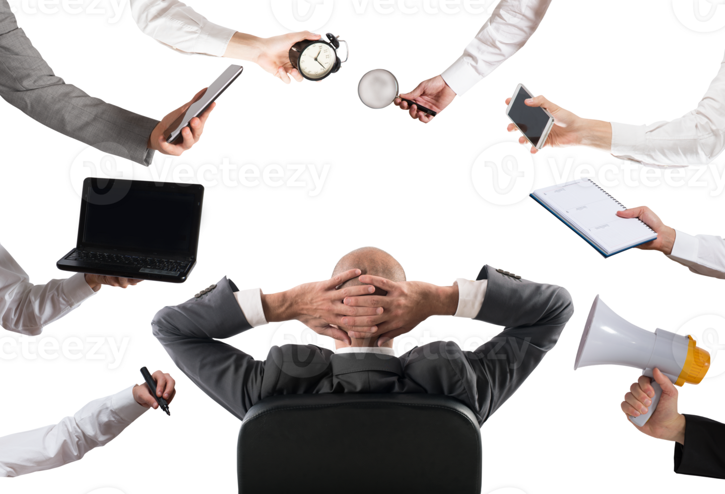 Successful  businessman is relaxing after a stressed day of work png