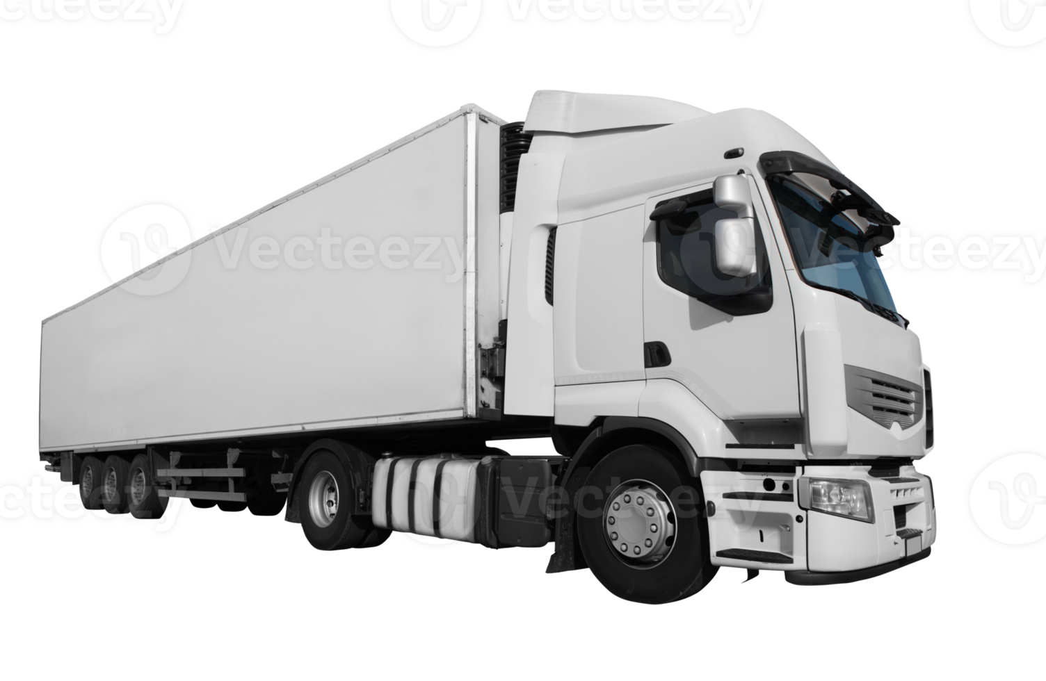 Isolated white truck ready to deliver packages png