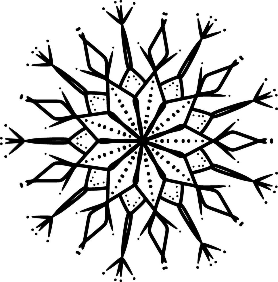 Monochrome ethnic mandala design. Anti-stress coloring page for adults. Hand drawn black and white vector illustration