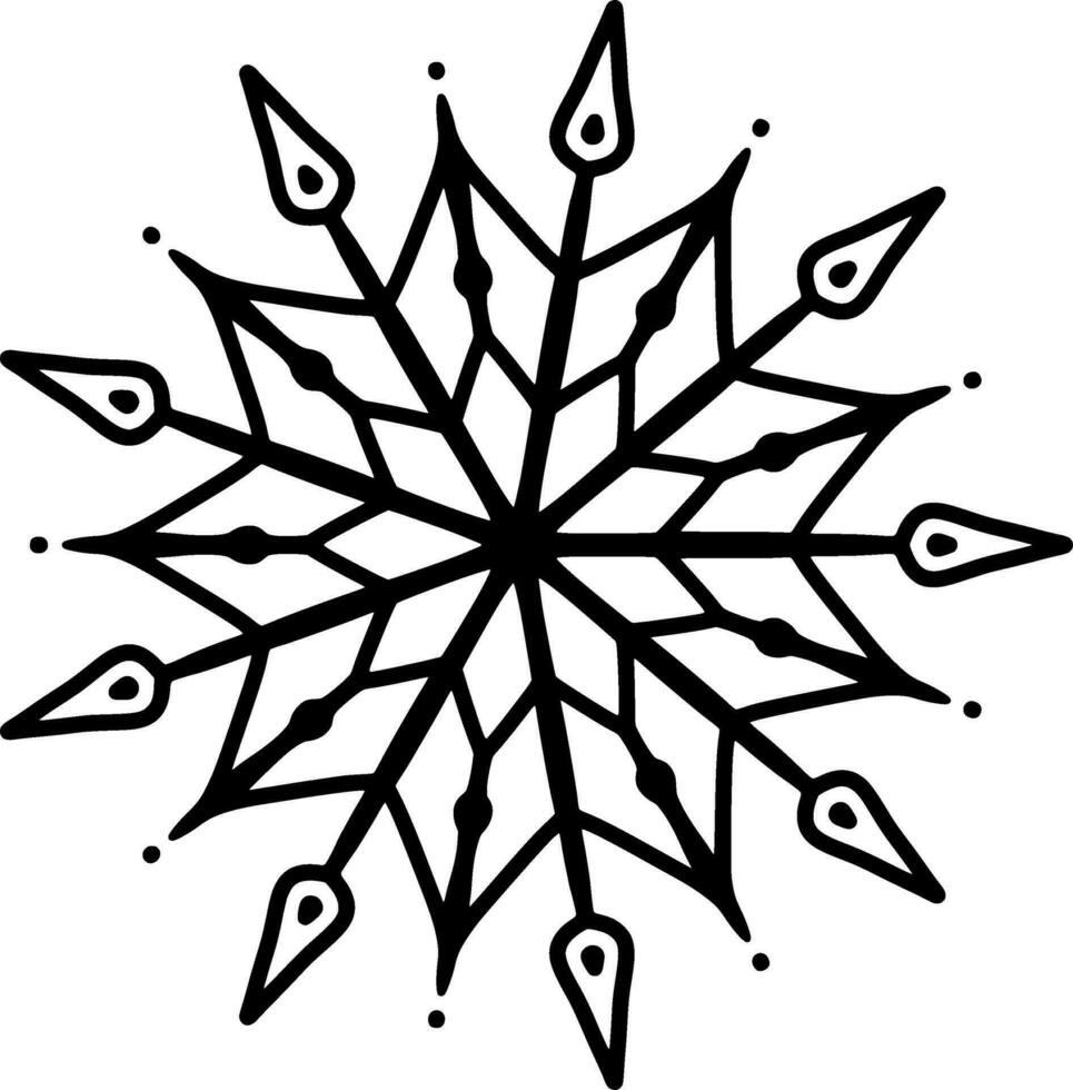 Monochrome ethnic mandala design. Anti-stress coloring page for adults. Hand drawn black and white vector illustration