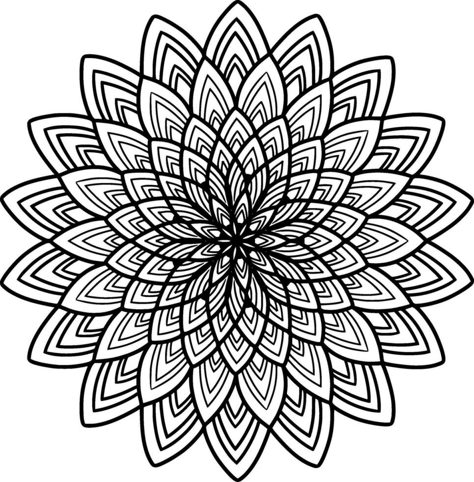 monocromo étnico mandala diseño. anti estrés colorante página para adultos mano dibujado negro y blanco vector ilustración
