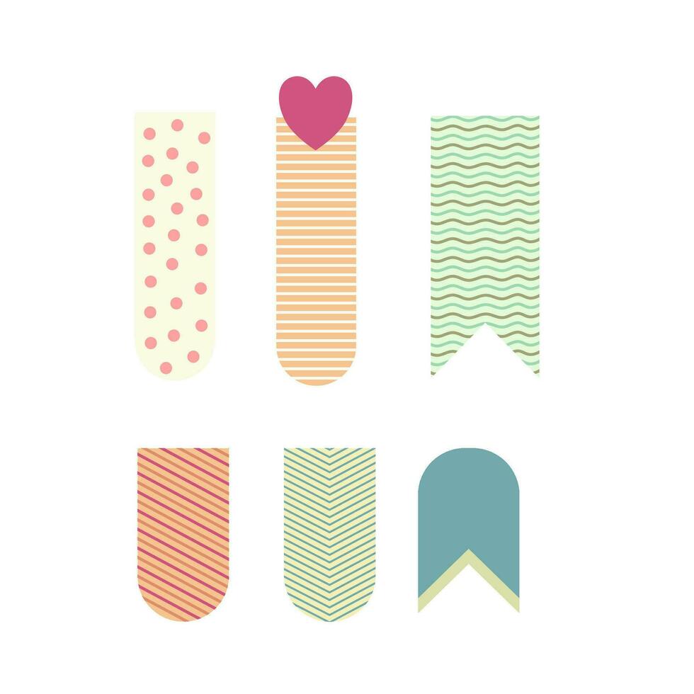 Set Of Cute Bookmark Sticker 25254828 Vector Art at Vecteezy
