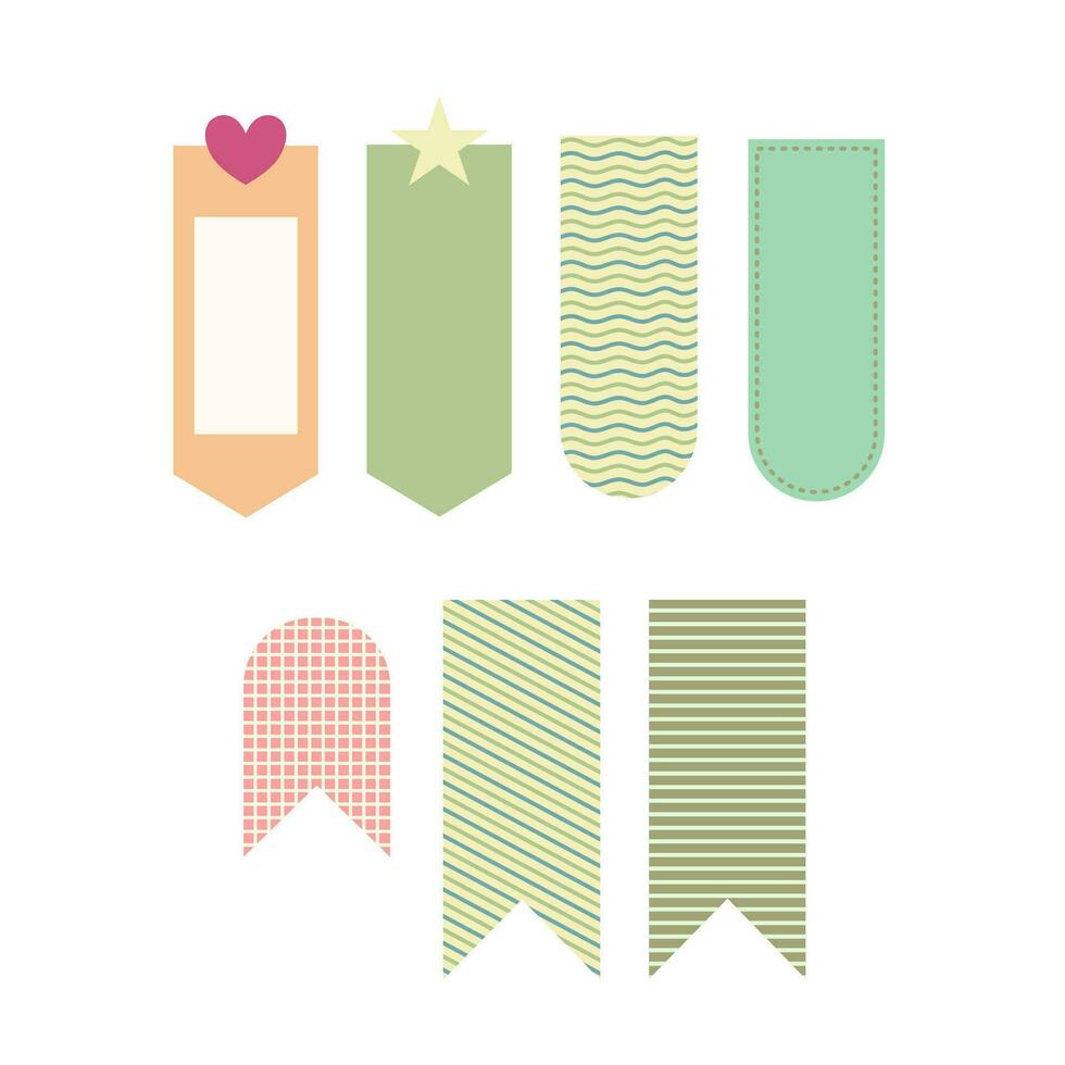 Set Of Cute Bookmark Sticker vector