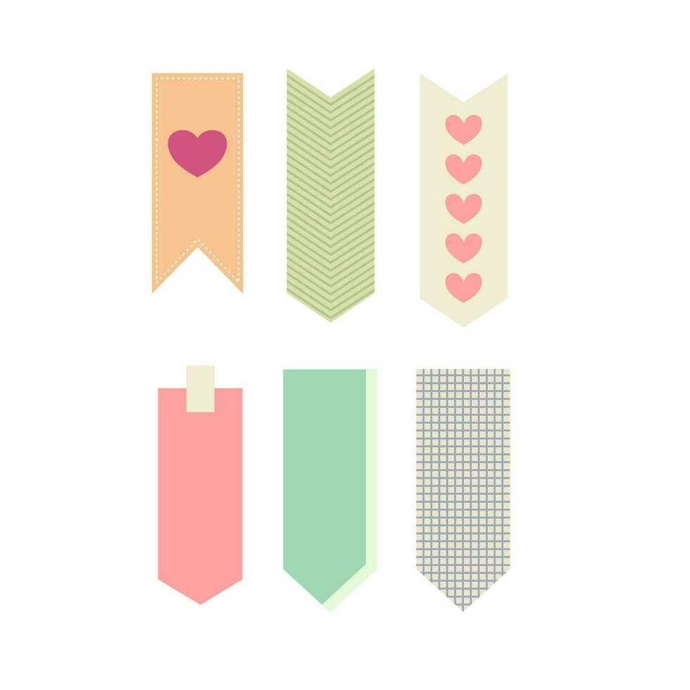 Set Of Cute Bookmark Sticker vector