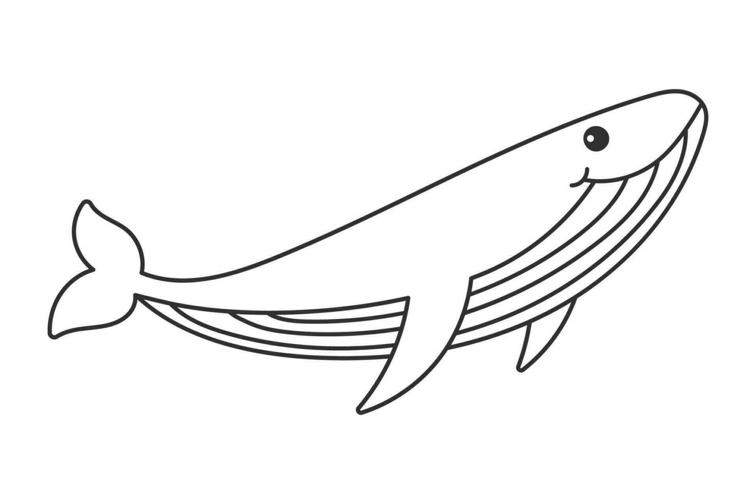 Coloring whale. Line vector illustration.