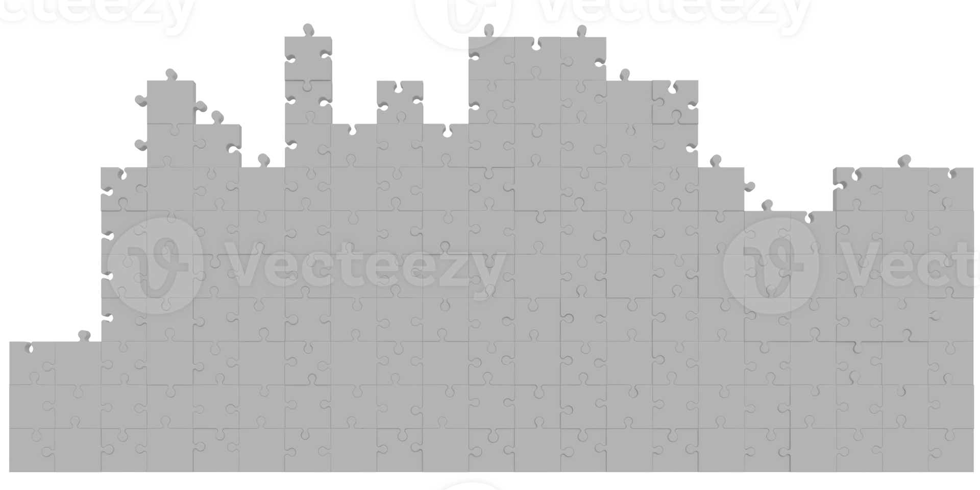 3d rendering of a wall made of puzzles png