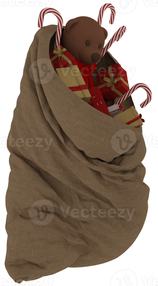 Santa claus Sack voll von Weihnachten Geschenke bereit zu liefern png