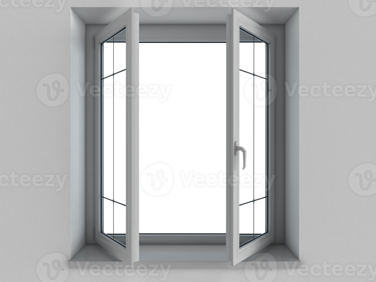 Isolated 3d rendering of a modern window for home png