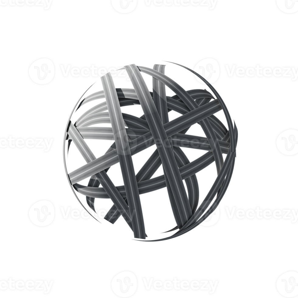 isolato 3d interpretazione di un' arrotondato strade groviglio png