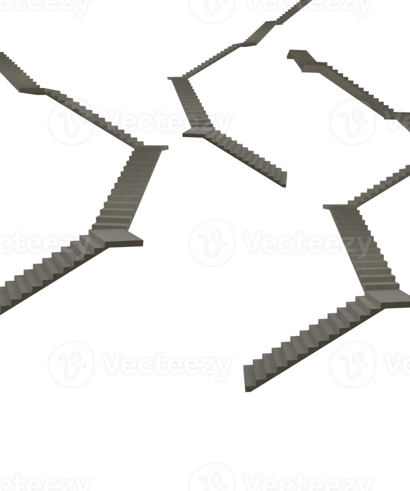 Isolated 3d rendering of a high staircase png