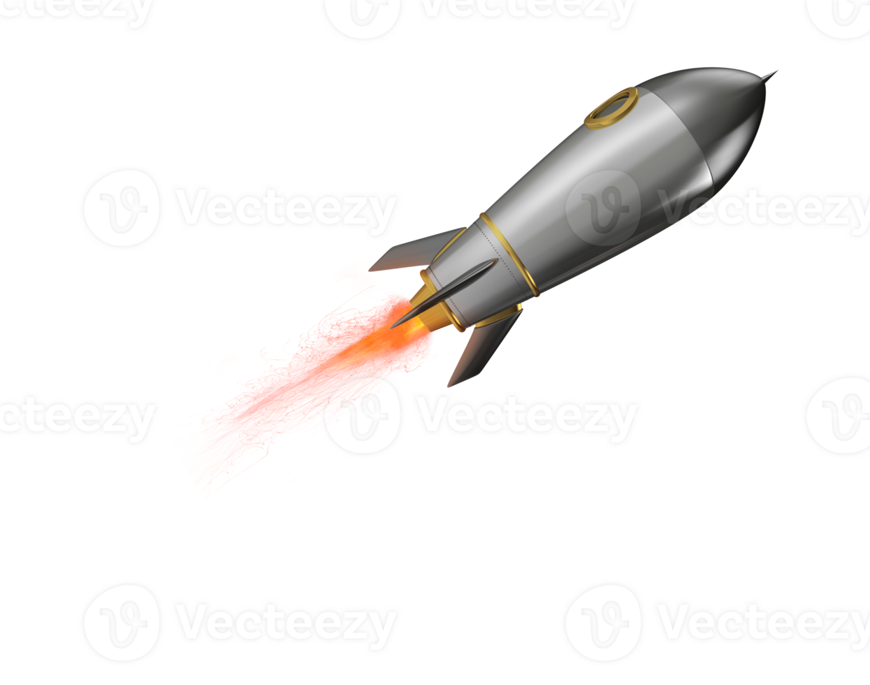 Powerful missile flying with fire. delivery and business goal concept png