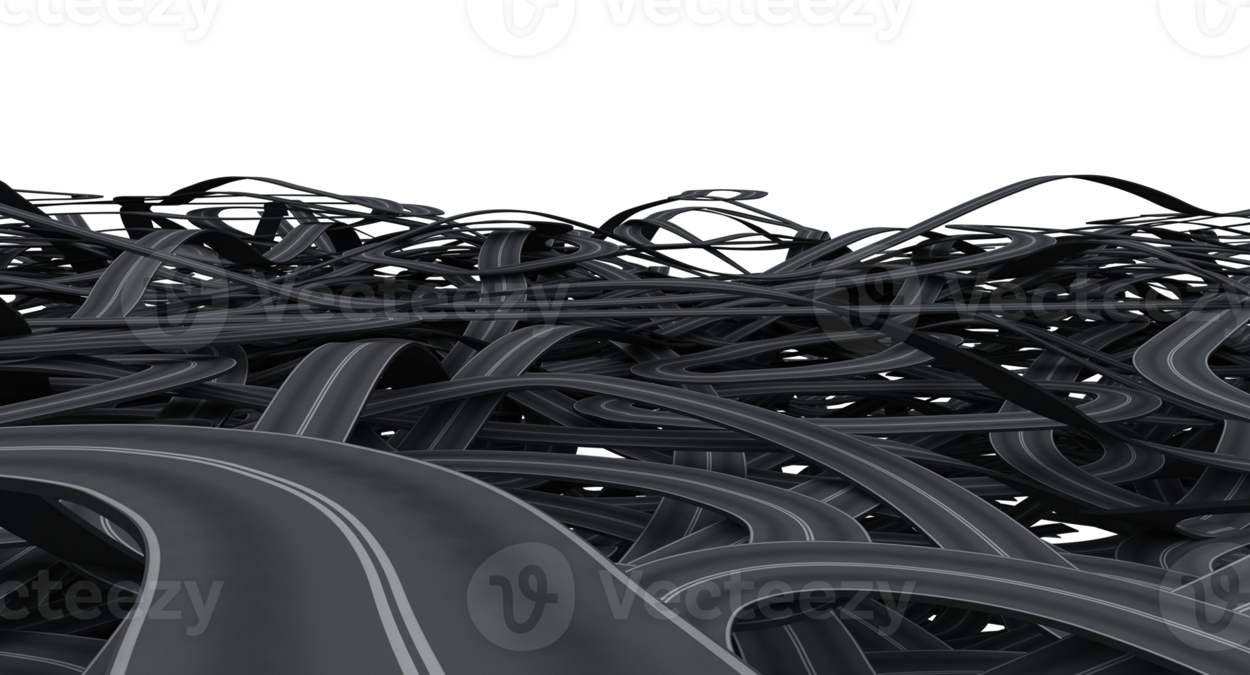 3d rendering of streets confused like a maze png