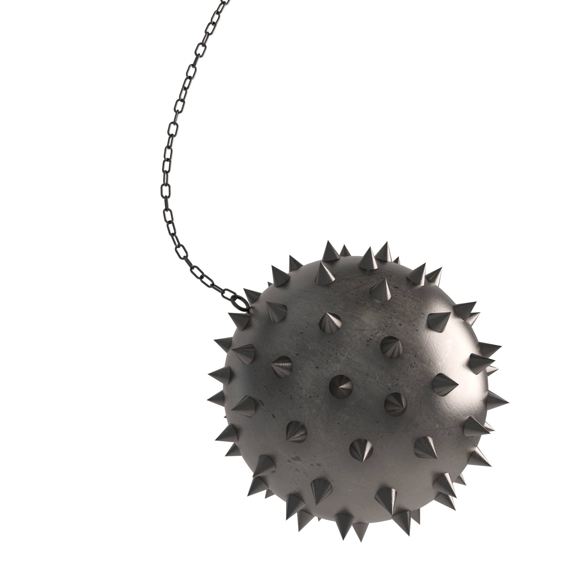 Iron ball with spikes. concept of danger and obstacle. 3d rendering  25255010 PNG