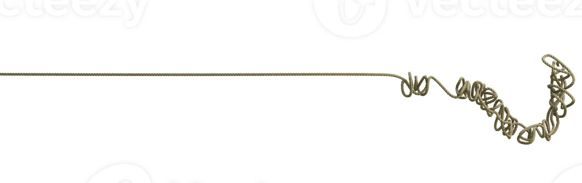 Isolated 3d rendering of a rope with question mark png