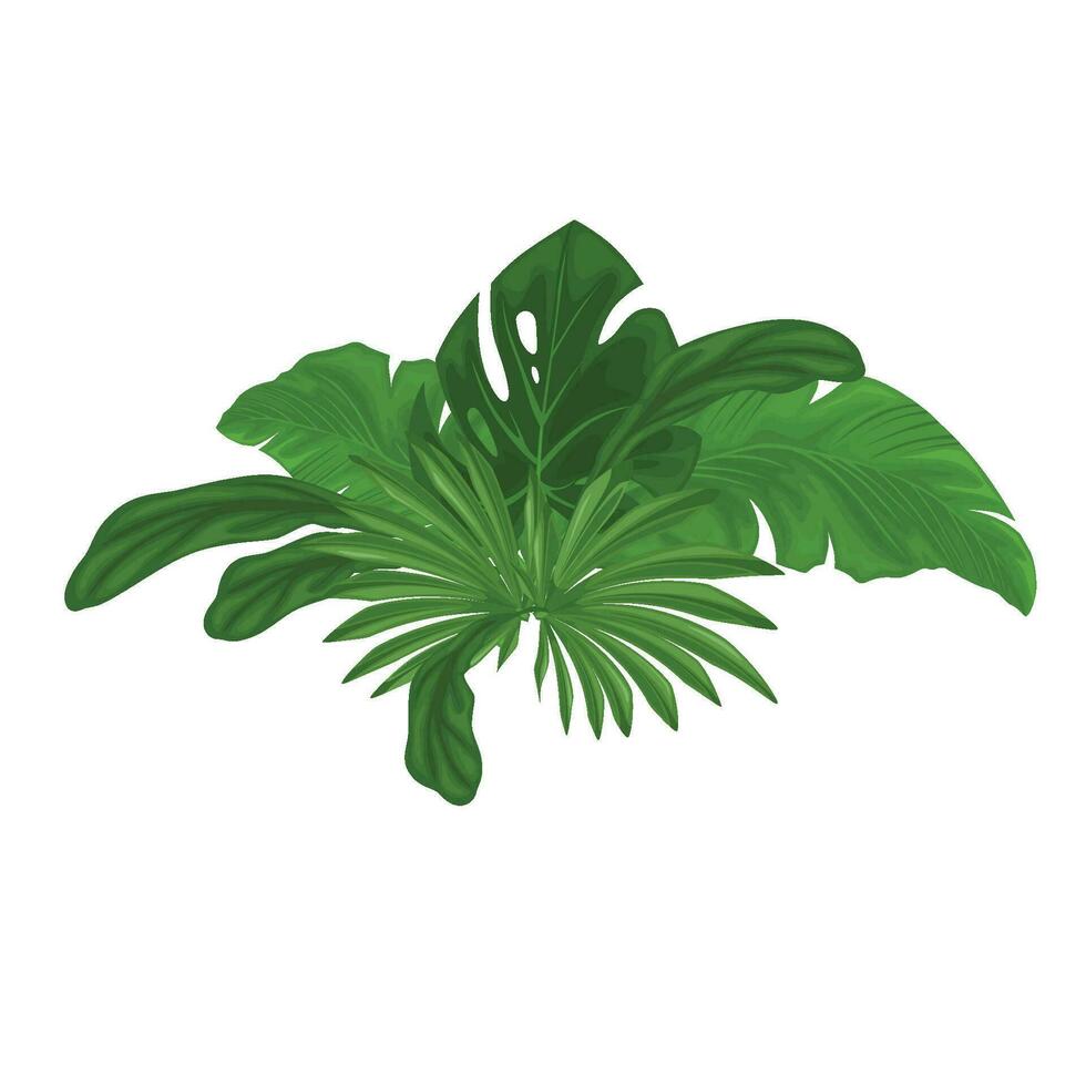 verde tropical hojas. vector