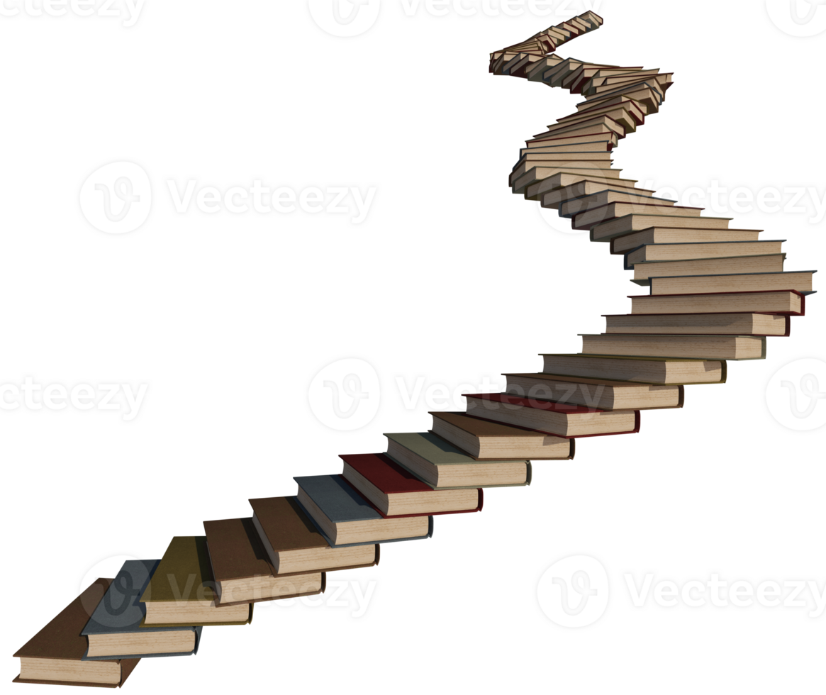 Isolated 3d rendering of a book ladder png