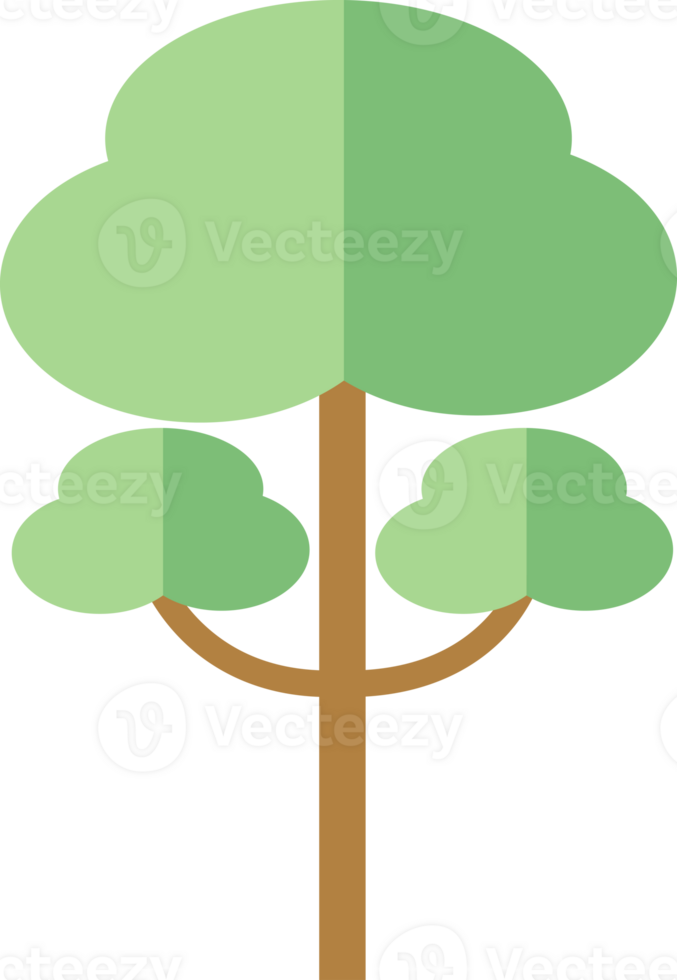 arbre plante illustration, plat conception, et minimal style png