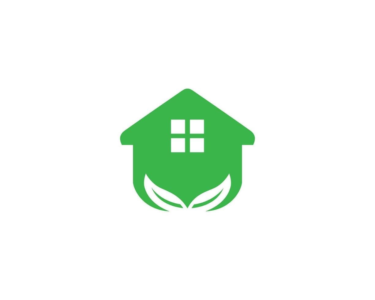 Green Home Logo Design natural Environment Concept Vector. vector
