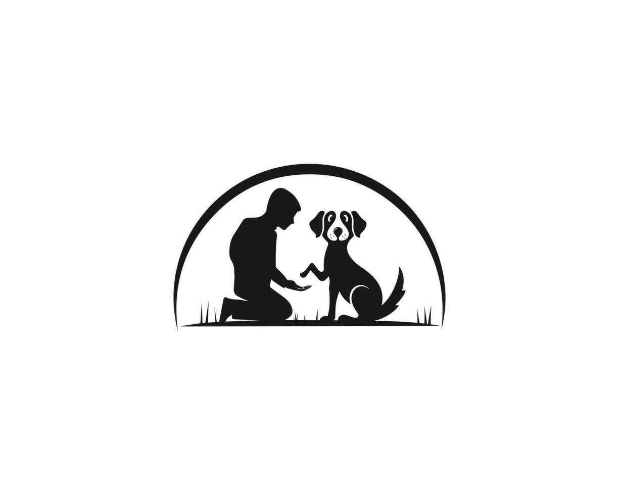 Dog training logo design creative vector template.
