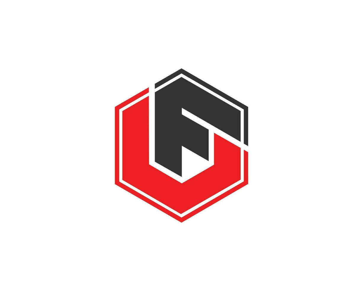 Initial CF And UF Letter Abstract Logo Design Vector Icon.