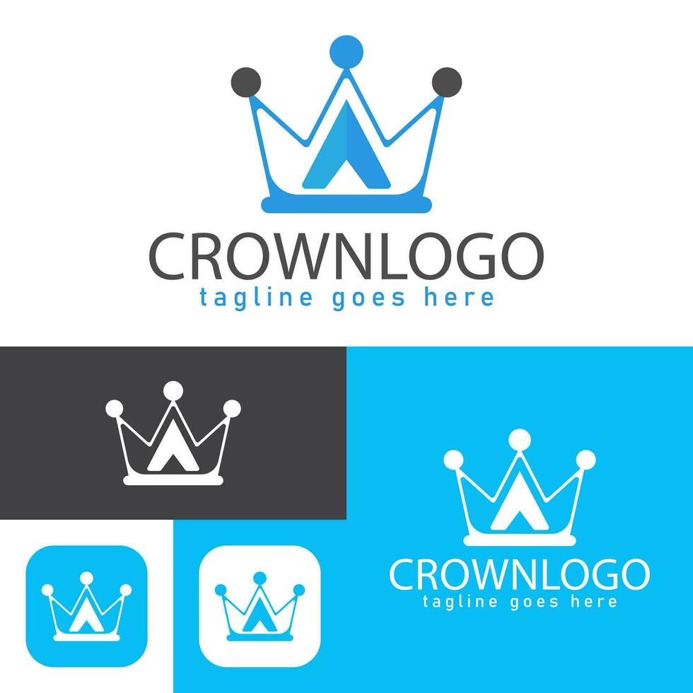 Elegant Crown logo. Simple and creative icon style.Modern minimal. Vector illustration.