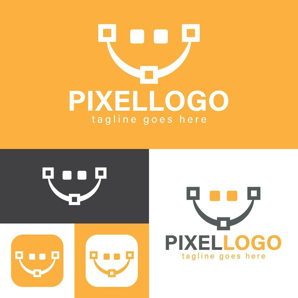 Pixel Lab Logo Design.Graphics Design Pixel Logo. Minimal Style.Modern brand identity.Casual Style.Abstract Pixels. Creative Symbol.Vector illustration. vector