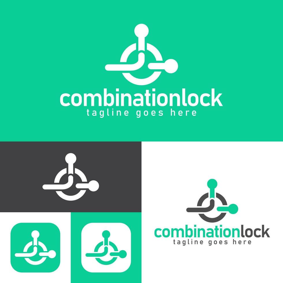 combination lock logo design.simple Modern abstract vector illustration icon style design.minimal Black and white color.