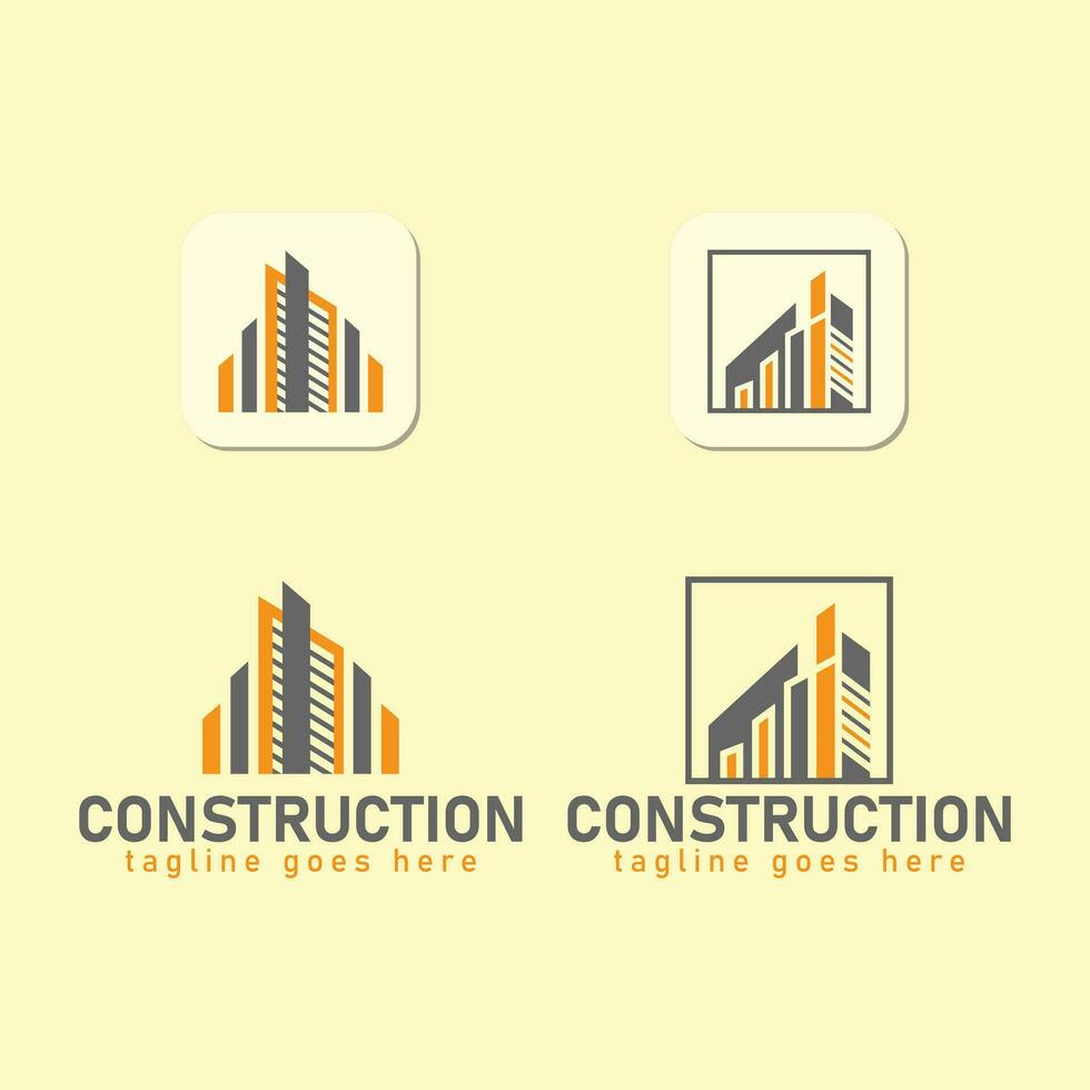 Set of real estate logo deign. Building and Construction Logo. Premium Vector illustration.Collection of minimal logo.Modern Home investment icon style template.