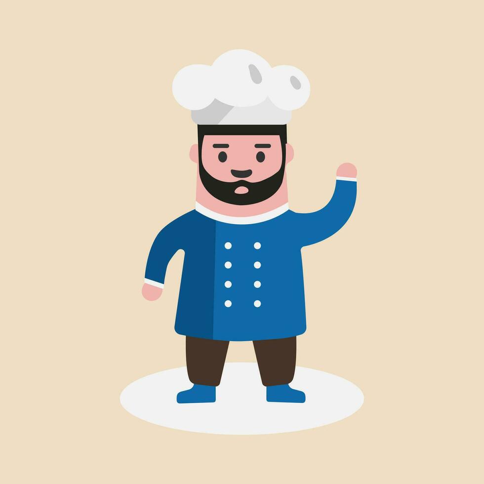 un profesional cocinero Listo para cocinero.masculino cocinero personaje vistiendo uniforme. vector