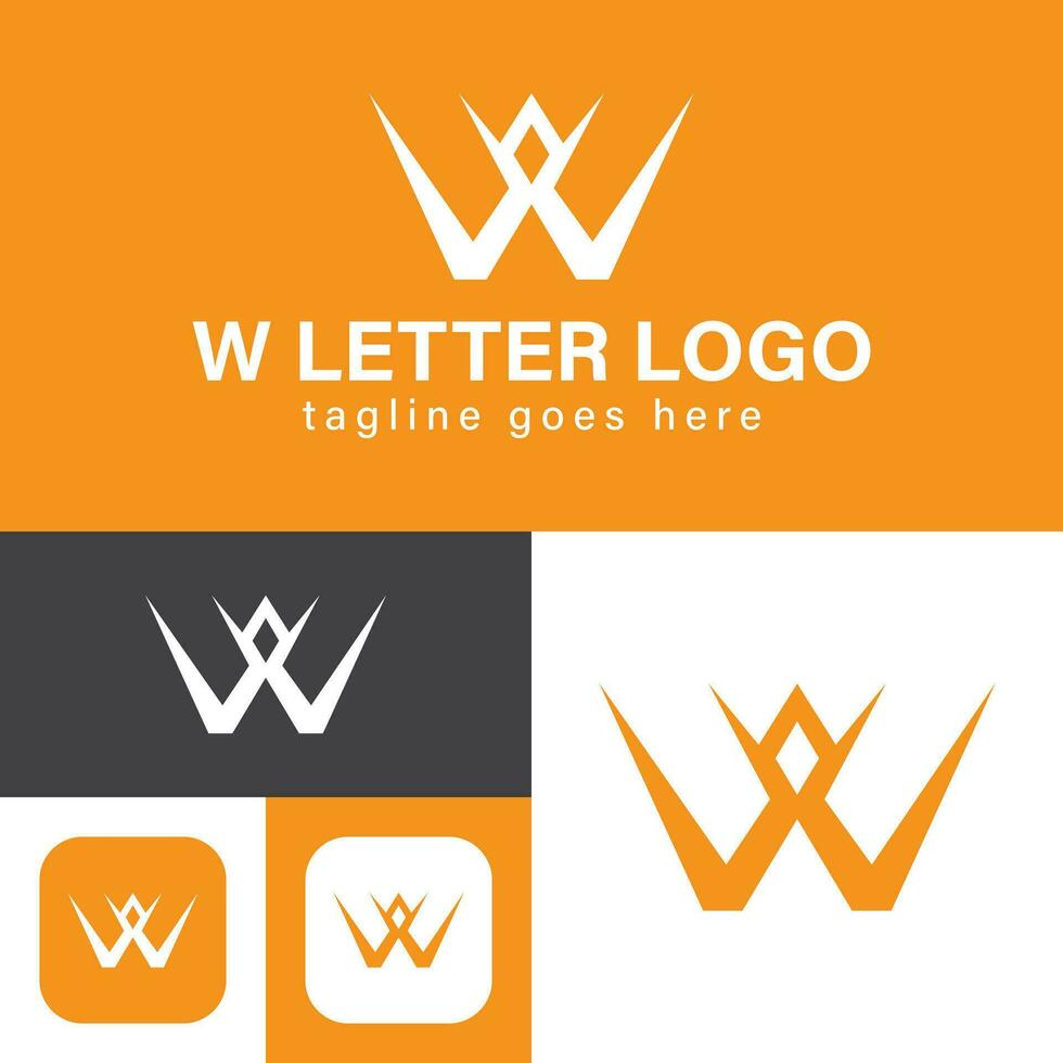 w letra corona logo. mínimo estilo.moderno marca identidad.inicial letra w. corona resumen icono. creativo símbolo.vector ilustración. vector