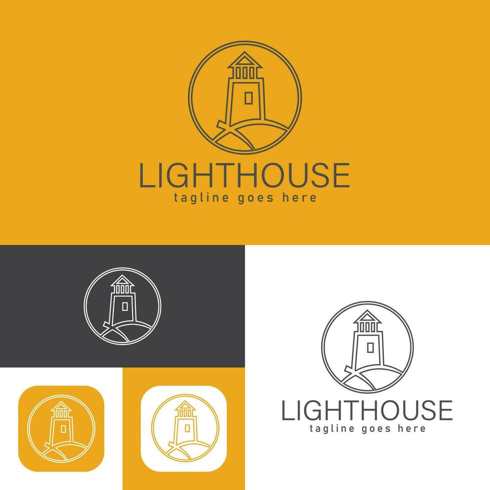 light house logo design.simple Modern abstract vector illustration icon style design.minimal Black and white color.