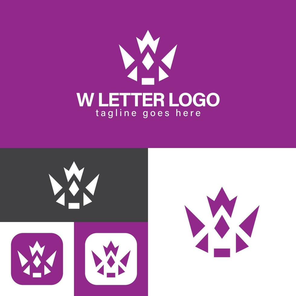 w letra corona logo. mínimo estilo.moderno marca identidad.inicial letra w. corona resumen icono. creativo símbolo.vector ilustración. vector