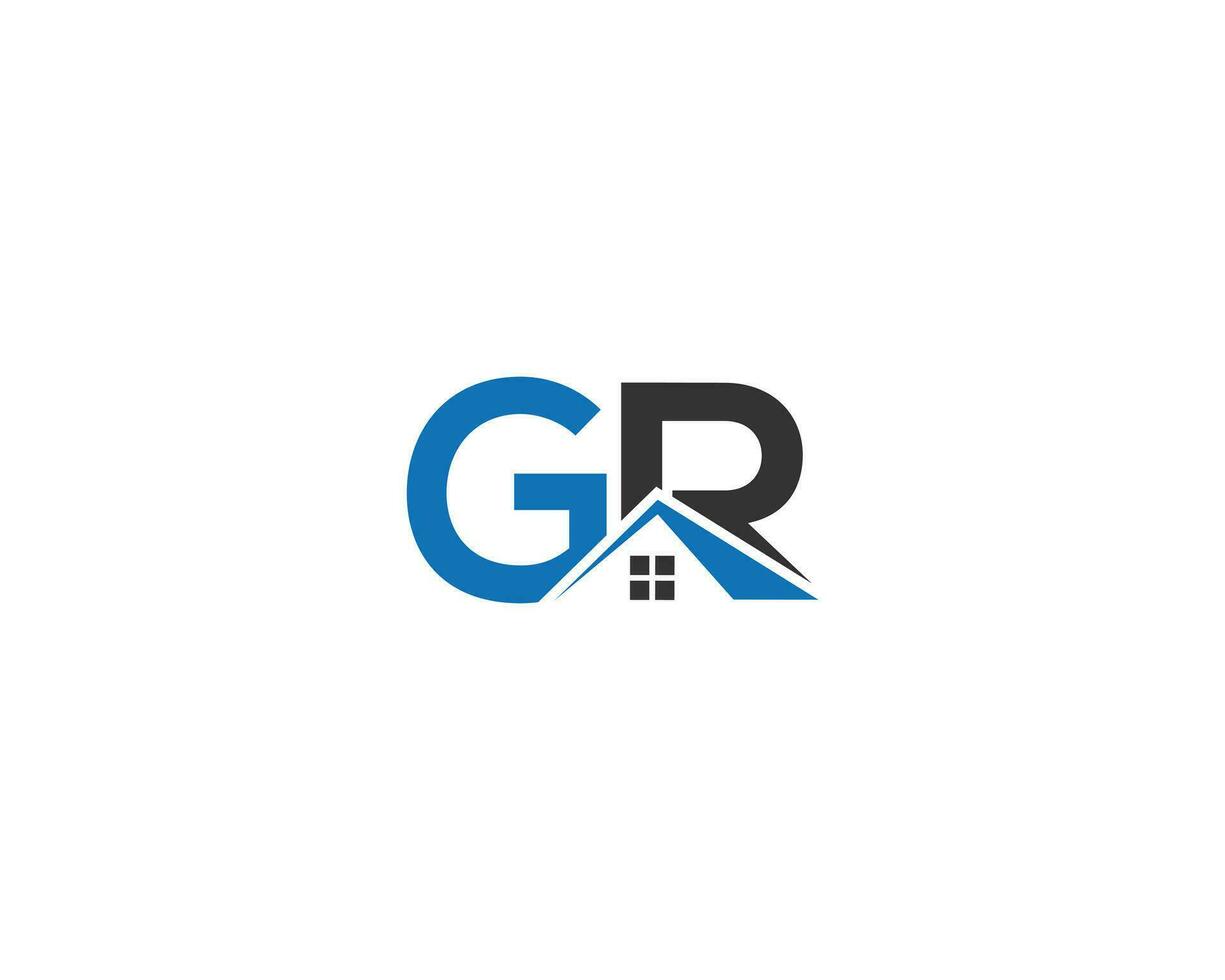 Letter GR initial home or real estate logo vector design icon