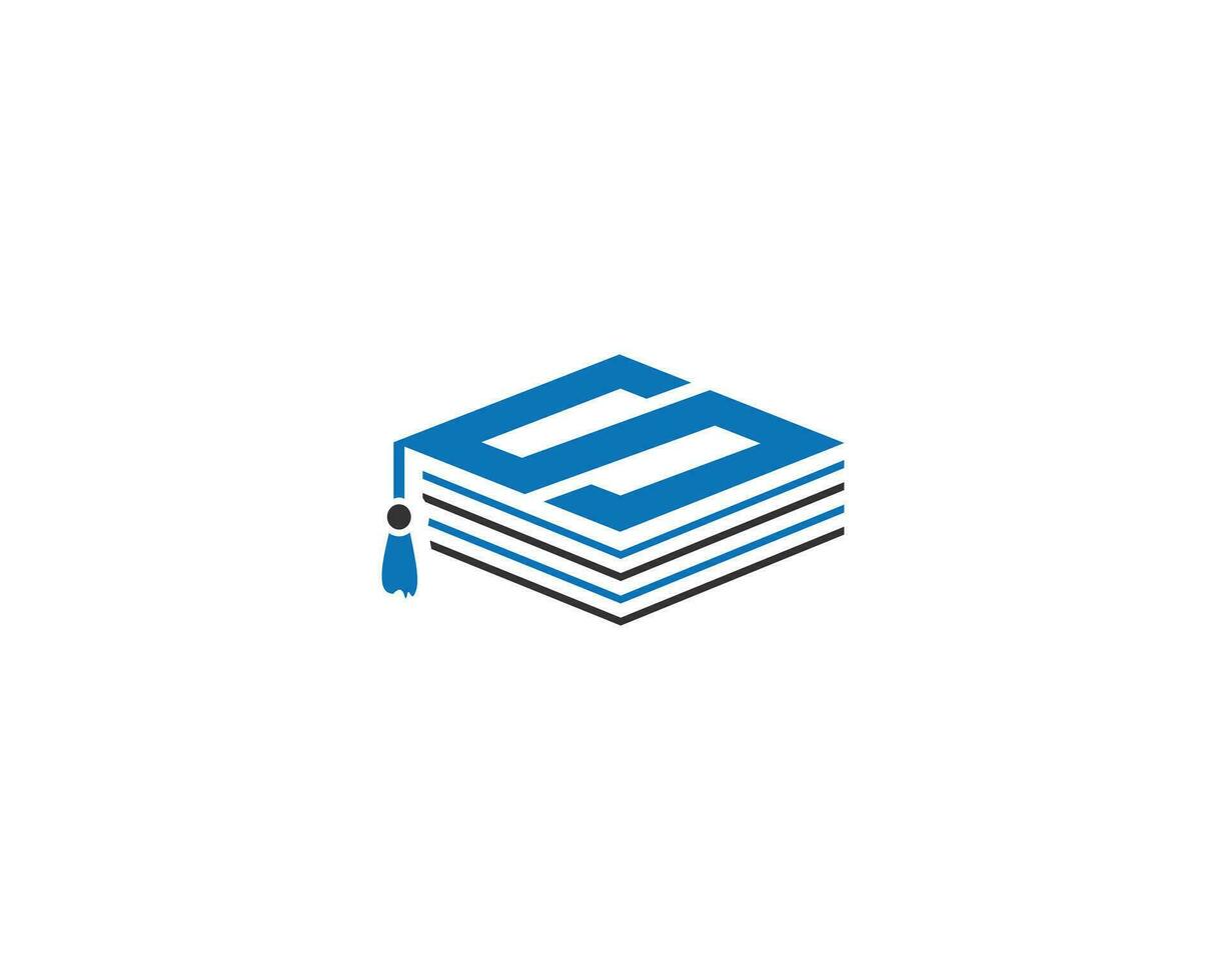 resumen s letra educación colegio logo diseño elemento con graduación gorra símbolo icono vector. vector
