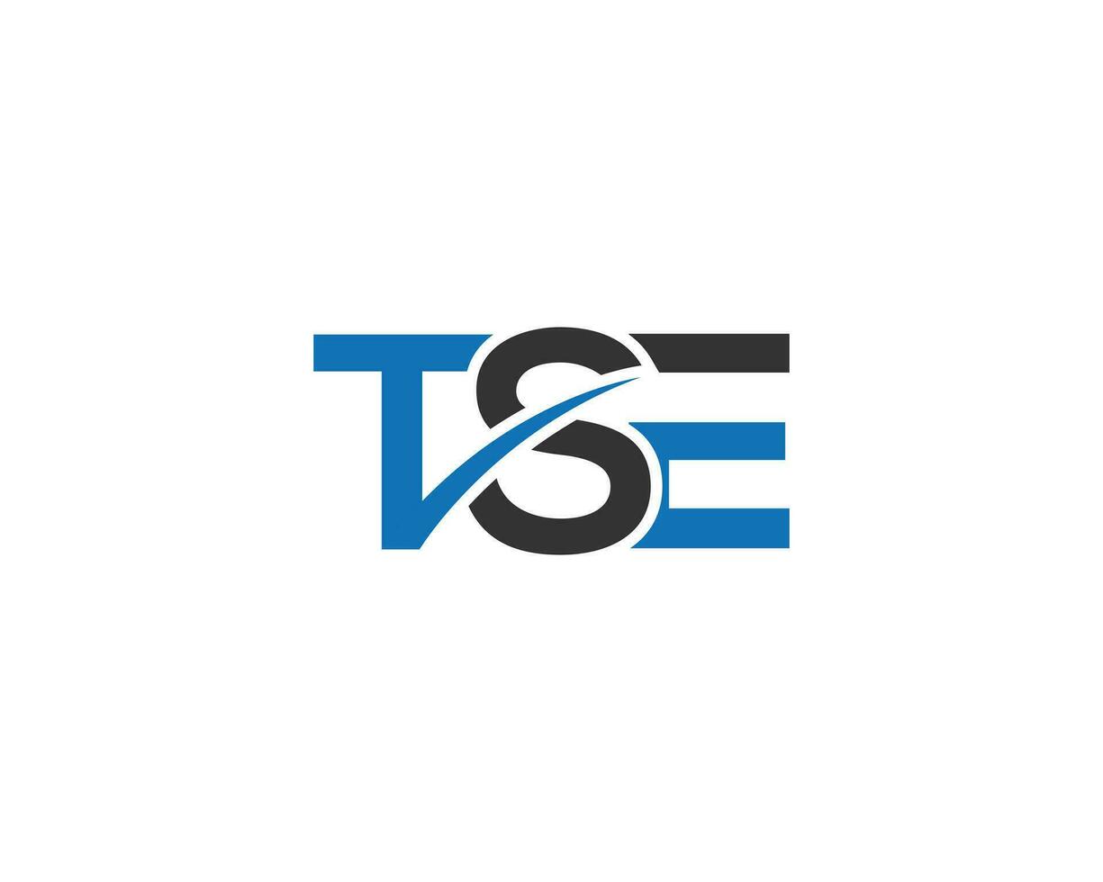 Abstract TSE letter logo design vector template creative concept.