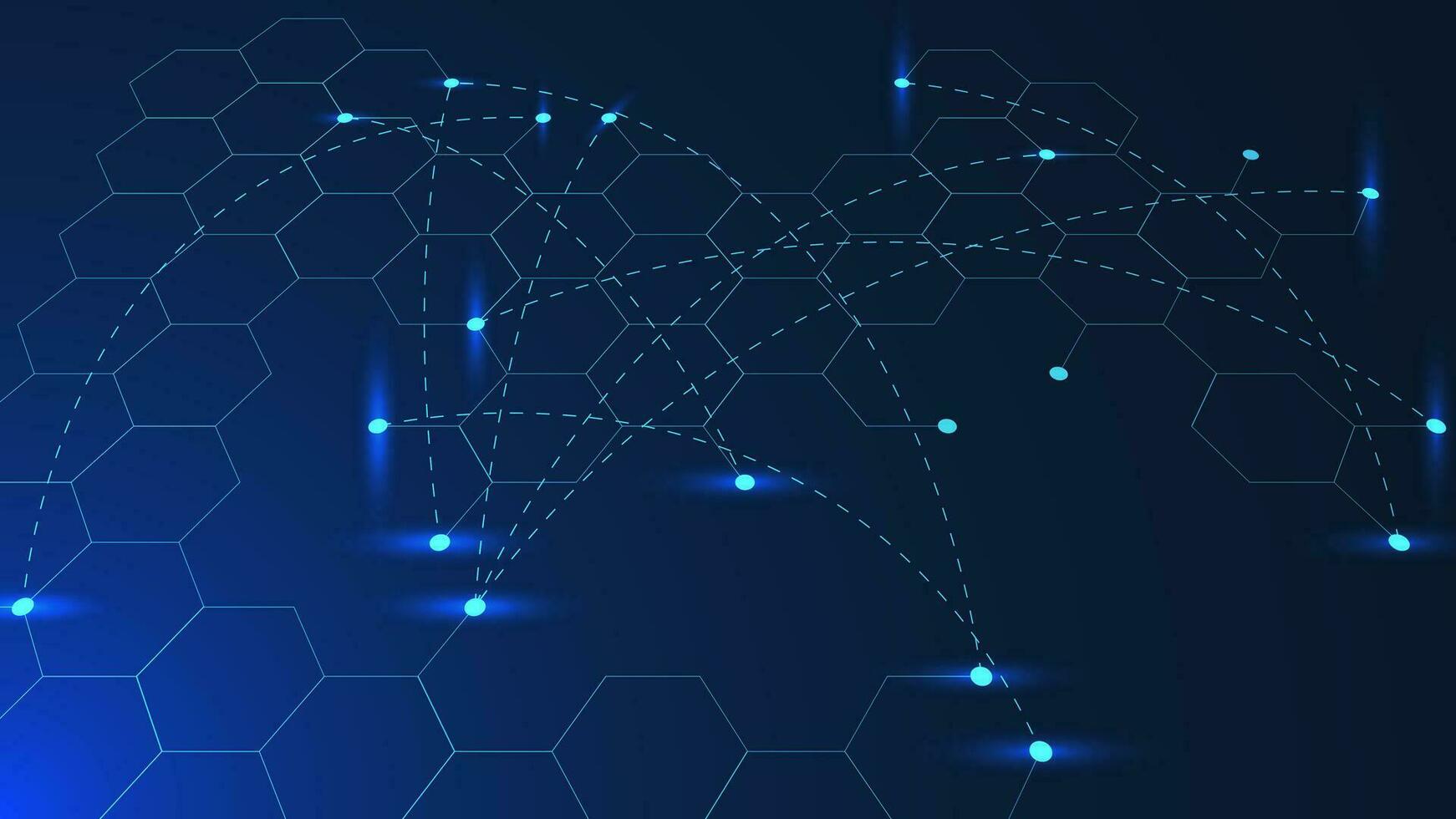 Global network connection concept with world map point and lines. Business networking, social communication background design. Vector illustration.