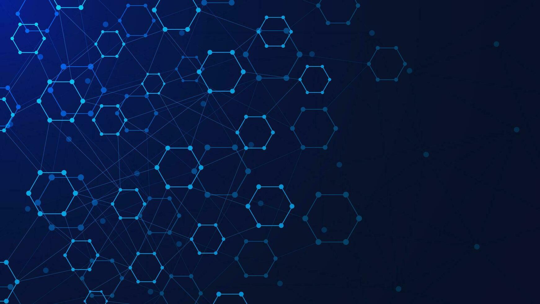 Abstract hexagonal shapes for molecular structure. Medical, chemistry, science and technology background design concept. Vector illustration.