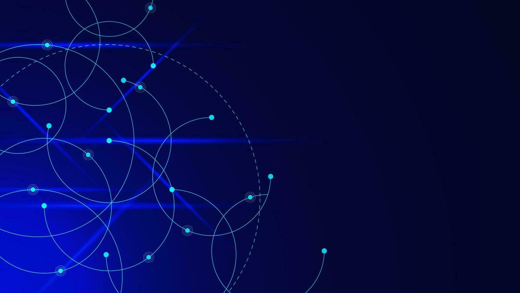 Abstract connected circle lines and points for network connection, social networking and global communication technology background design concept. Vector illustration.