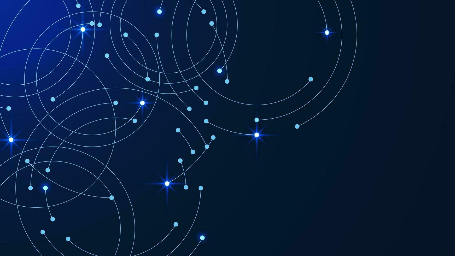 Connecting dots and line circles for network connection, social networking, big data visualization and communication technology background. Vector illustration.