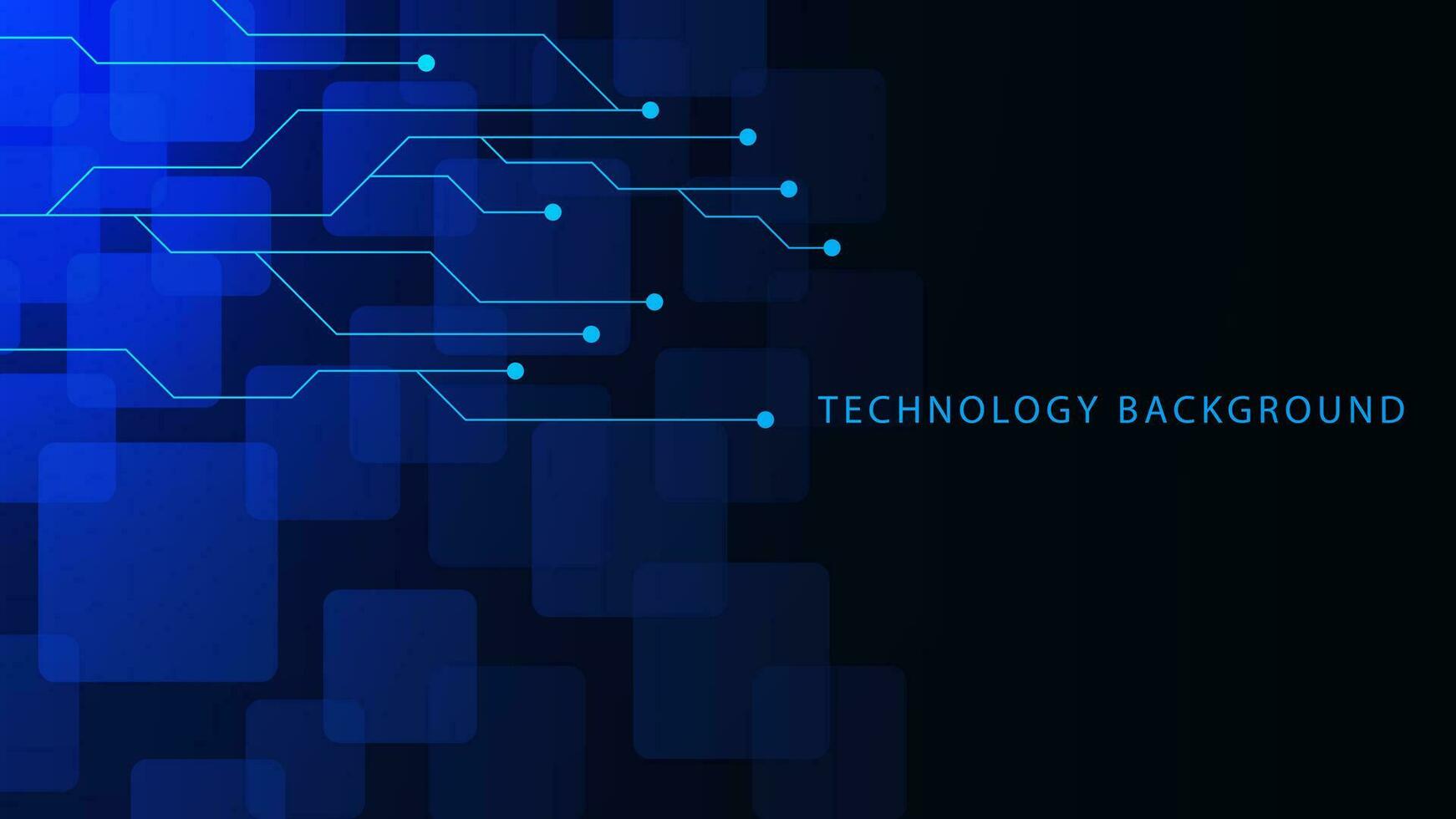 Abstract futuristic technology background with circuit board and rectangular. Big data visualization, network connection and digital communication concept background. Vector illustration.