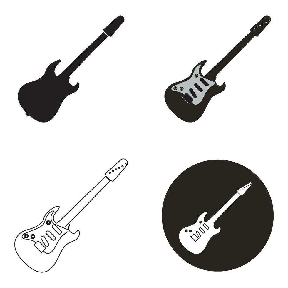 icono de guitarra electrica vector